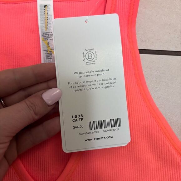 Athleta Aurora Crop Rib Tank NEW with tags Size XS Sunset Glow - Picture 14 of 16